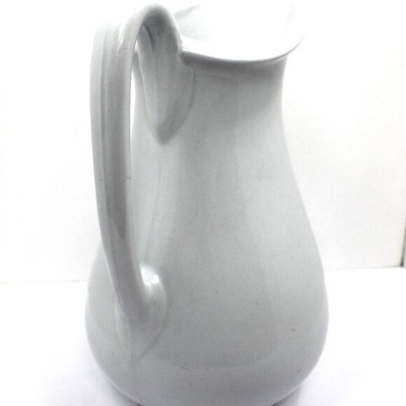 John Edwards Warrented IRONSTONE CHINA PITCHER White Stamped Heavy Solid - Picture 4 of 8